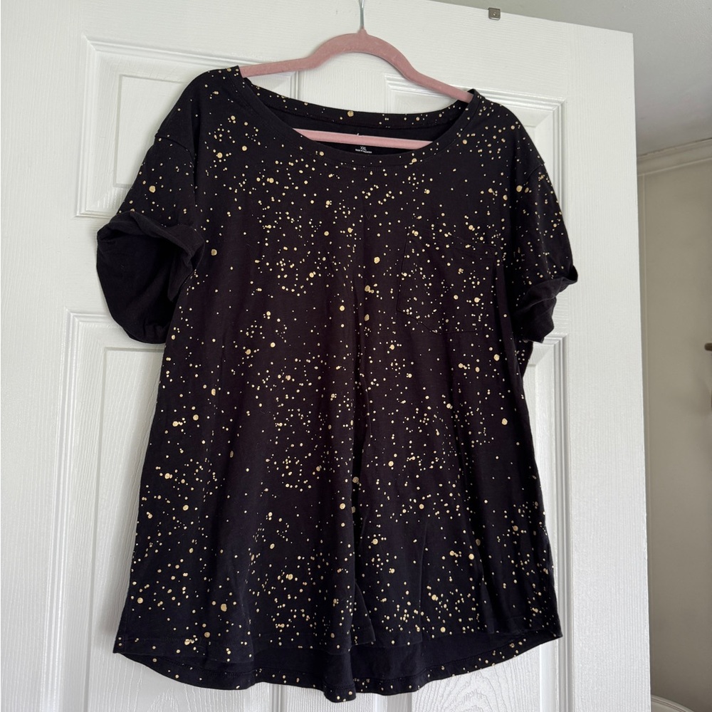 Ana Black and Gold Women's Top